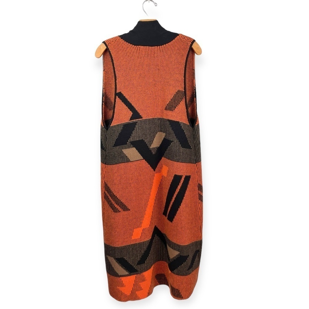 Gabby Isabella Penny Knit Duster Open Front Vest in Copper and Black Size S - Picture 3 of 6